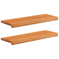 vidaXL Trapstegsmattor 2 st 80 x 30 x 2 cm Ljusbrun Massivt bokträ