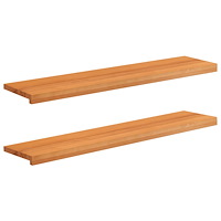 vidaXL Trapstegsmattor 2 st 120 x 30 x 2 cm Ljusbrun Massivt bokträ