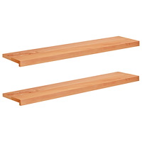 vidaXL Trappsteg 2 st 110 x 30 x 2 cm Lack Massivt bokträ Rektangulär