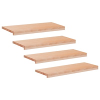 vidaXL Trapstegsmattor 4 st 70 x 25 x 2 cm Naturlig Massivt bokträ