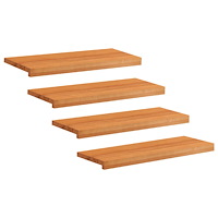 vidaXL Trapstegsmattor 4 st 70 x 30 x 2 cm Ljusbrun Massivt bokträ
