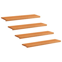 vidaXL Trapstegsmattor 4 st 110 x 30 x 2 cm Ljusbrun Massivt bokträ