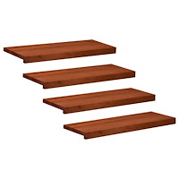 vidaXL Trapstegsmattor 4 st 70 x 25 x 2 cm Brun Massivt bokträ
