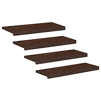 vidaXL Trapstegsmattor 4 st 80 x 25 x 2 cm Mörkbrun Massivt bokträ