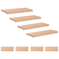 vidaXL Trapstegsmattor 8 st 80 x 25 x 2 cm Naturlig Massivt bokträ