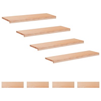 vidaXL Trapstegsmattor 8 st 90 x 25 x 2 cm Naturlig Massivt bokträ