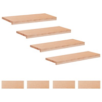 vidaXL Trapstegsmattor 8 st 80 x 30 x 2 cm Naturlig Massivt bokträ