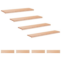 vidaXL Trapstegsmattor 8 st 120 x 30 x 2 cm Naturlig Massivt bokträ