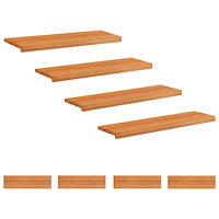 vidaXL Trapstegsmattor 8 st 100 x 25 x 2 cm Ljusbrun Massivt bokträ