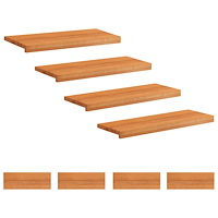 vidaXL Trapstegsmattor 8 st 70 x 30 x 2 cm Ljusbrun Massivt bokträ