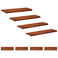 vidaXL Trapstegsmattor 8 st 90 x 25 x 2 cm Brun Massivt bokträ