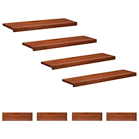 vidaXL Trapstegsmattor 8 st 100 x 30 x 2 cm Brun Massivt bokträ