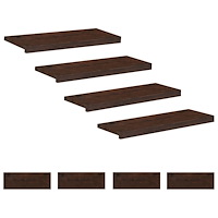 vidaXL Trapstegsmattor 8 st 80 x 25 x 2 cm Mörkbrun Massivt bokträ