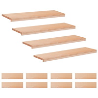 vidaXL Trapstegsmattor 12 st 100 x 25 x 2 cm Naturlig Massivt bokträ