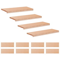 vidaXL Trapstegsmattor 12 st 80 x 30 x 2 cm Naturlig Massivt bokträ