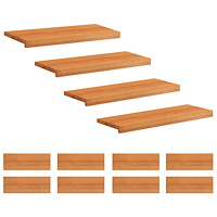 vidaXL Trapstegsmattor 12 st 80 x 30 x 2 cm Ljusbrun Massivt bokträ
