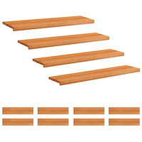 vidaXL Trapstegsmattor 12 st 110 x 30 x 2 cm Ljusbrun Massivt bokträ
