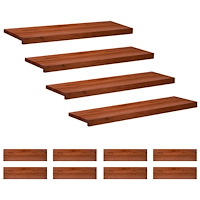 vidaXL Trapstegsmattor 12 st 100 x 25 x 2 cm Brun Massivt bokträ