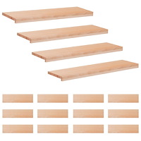 vidaXL Trapstegsmattor 16 st 90 x 25 x 2 cm Naturlig Massivt bokträ