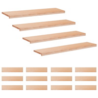 vidaXL Trapstegsmattor 16 st 120 x 25 x 2 cm Naturlig Massivt bokträ