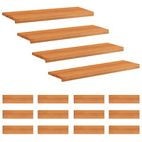 vidaXL Trapstegsmattor 16 st 90 x 25 x 2 cm Ljusbrun Massivt bokträ