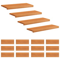 vidaXL Trapstegsmattor 16 st 80 x 30 x 2 cm Ljusbrun Massivt bokträ