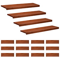 vidaXL Trapstegsmattor 16 st 100 x 30 x 2 cm Brun Massivt bokträ