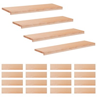 vidaXL Trapstegsmattor 20 st 90 x 30 x 2 cm Naturlig Massivt bokträ