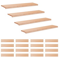 vidaXL Trapstegsmattor 20 st 120 x 30 x 2 cm Naturlig Massivt bokträ