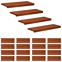 vidaXL Trapstegsmattor 20 st 80 x 30 x 2 cm Brun Massivt bokträ