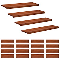vidaXL Trapstegsmattor 20 st 100 x 30 x 2 cm Brun Massivt bokträ
