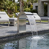 vidaXL Poolfall med LED Rostfritt Stål 304 45 x 30 x 65 cm Silver