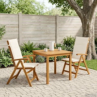 vidaXL Fällbara trädgårdsstolar 2 st Naturlig Massivt Akaciaträ