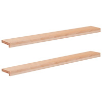 vidaXL Fönsterbrädor 2 st Naturlig 120 x 15 x 2 cm Massivt bokträ