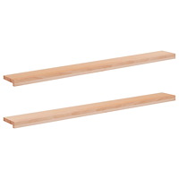 vidaXL Fönsterbrädor 2 st Naturlig 160 x 15 x 2 cm Massivt bokträ