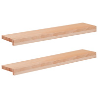 vidaXL Fönsterbrädor 2 st Naturlig 70 x 20 x 2 cm Massivt bokträ