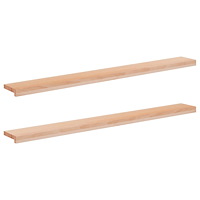 vidaXL Fönsterbrädor 2 st Naturlig 140 x 20 x 2 cm Massivt bokträ