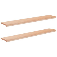 vidaXL Fönsterbrädor 2 st Naturlig 140 x 30 x 2 cm Massivt bokträ