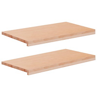 vidaXL Fönsterbrädor 2 st Naturlig 80x 40 x 2 cm Massivt bokträ