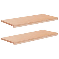 vidaXL Fönsterbrädor 2 st Naturlig 100 x 40 x 2 cm Massivt bokträ