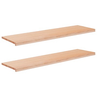 vidaXL Fönsterbrädor 2 st Naturlig 160 x 40 x 2 cm Massivt bokträ