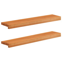 vidaXL Fönsterbrädor 2 st Ljusbrun 80x 20 x 2 cm Massivt bokträ