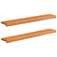 vidaXL Fönsterbrädor 2 st Ljusbrun 100 x 20 x 2 cm Massivt bokträ