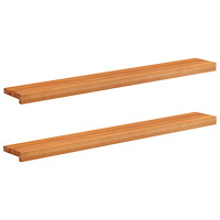 vidaXL Fönsterbrädor 2 st Ljusbrun 120 x 20 x 2 cm Massivt bokträ