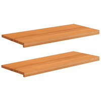 vidaXL Fönsterbrädor 2 st Ljusbrun 100 x 40 x 2 cm Massivt bokträ