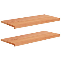 vidaXL Fönsterbrädor 2 st Lackad 100 x 40 x 2 cm Massivt bokträ