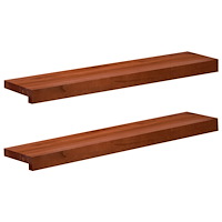 vidaXL Fönsterbrädor 2 st Brun 80x 15 x 2 cm Massivt bokträ