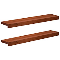 vidaXL Fönsterbrädor 2 st Brun 80x 20 x 2 cm Massivt bokträ