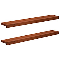 vidaXL Fönsterbrädor 2 st Brun 100 x 20 x 2 cm Massivt bokträ
