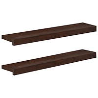 vidaXL Fönsterbrädor 2 st Mörkbrun 80x 15 x 2 cm Massivt bokträ